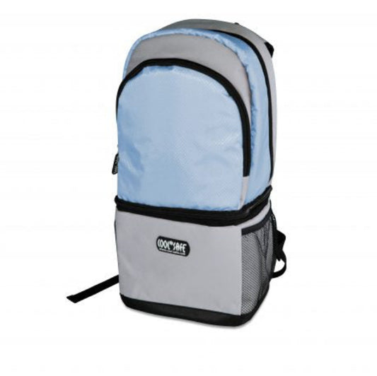 COOL*SAFE Kühl-Rucksack inkl. 6 Kühlakkus (Silber oder Blau)